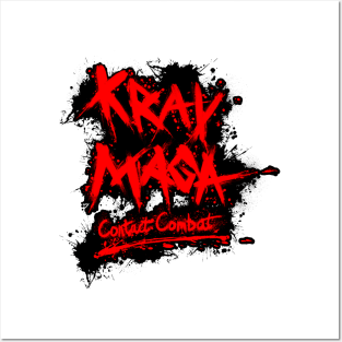 Krav Maga Contact Combat - Red on Black Posters and Art